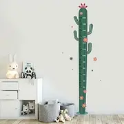 OCXEQJX Cactus Height Sticker Greenery Height Growth Chart Kids Self-Adhesive Height Wall Decals Creative Height Sticker Decor for Girls Kids Living Room Bedroom Nursery (Green)