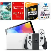 Nintendo Switch White OLED + Zelda Tears of the Kingdom + NSO 1 Year Membership