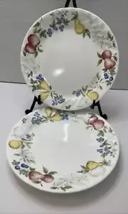2 Corelle Chutney Swirl Fruit 9" Luncheon Snack Plates - NEW
