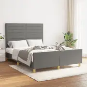 Bed Frame without Mattress Dark Grey 137x187 cm Double Fabric vidaXL