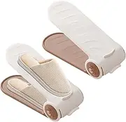 Fisssure Double Layer Shoe Rack, Shoe Stacker, Adjustable Shoe Organizer Double Layer Space Saving Shoe Rack, Shoe Storage Rack, 4 Speeds