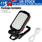 Magnetic USB Rechargeable Camping Lamp Torch Flashlight +Hook COB LED Work Light