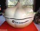 new Le Creuset Garlic Cocotte Large 2.25 Qt. Cast Iron Dune Almond FAST Ship