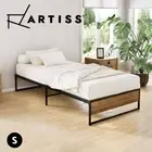 Artiss Bed Frame Single Size Metal Mattress Base Platform Foundation Black OSLO