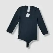 Wolford Women's Black Tokio Scoop Neck Thong Bodysuit Size XS