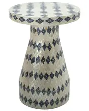 TOV Furniture Halio Checkered Shell Side Table