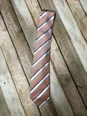 Countess Mara Lucerne Stripe Diagonal Orange Blue Mens Neck Tie Formal Casual