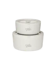 frank green Porcelain Bowls with Glass Lids (2 Pack) - 700ml & 1500ml - Cloud