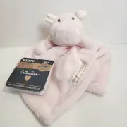 NUNU Blankets and Beyond Soft Pink Hippo Baby Lovey Security Blanket New