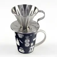 在飛比找momo購物網優惠-【MILA】不鏽鋼咖啡濾杯1-2cup(附Kalita 馬克