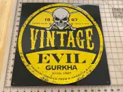 Gurkha Evil Tin Sign Advertising Stamped - New