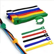 12x Strap Organiser Hook & Loop Cable Reusable Magic Cords PC TV Tidy Wrap