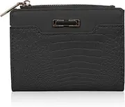 [FuninCrea] PU Leather Purses for Women, Bifold Small Womens Wallet Slim Credit Card Holder for Women with Multiple Card Slots, Compact Women's Wallets with Cash Compartment and Zipper Pocket, Black,