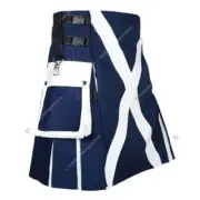 Handmade Scotland Flag Hybrid Utility Kilt for Men's | Cotton Made