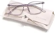 FONHCOO Blue Light Blocking Glasses Fashion Round TR90 Frame Transparent Eyewear Anti UV Computer Glasses for Women Men