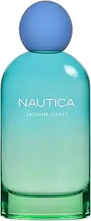 Nautica Jasmine Coast Eau de Parfum for Her, Mood-Boosting Perfume, Calm & Relaxing, Floral-Fruity Fragrance, Vegan Formula, Long Lasting Scent, 3.3oz