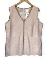 Sundance Dakota Suede Leather Vest Top Retails $298 Price $128 NWT Size L