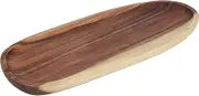 Wood Plate Serving Tray, Irregular Wooden Storage Tray Snack Fruit Organizer Table Accessories Fast Food Plate Decoration for Home Tableware30x12cm-Wood