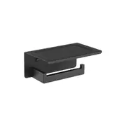 Decaura Toilet Paper Roll Holder with Phone Shelf Wall Mounted 304 Stainless Steel Bathroom Modern Tissue Towel Holder Black