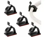 50Pcs Adjustable Cable Management Clips, Adhesive Cable Organizers Sticky Wire Clips Cord Holder for TV PC Ethernet Cable Under Desk Wall Home Office