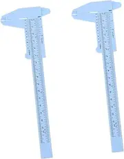 WRITWAA 2Pcs Eyebrow Measuring Ruler Light Blue Makeup Tool for Precision Brow Mapping Symmetrical Shaping Durable Vernier Caliper for Beginners