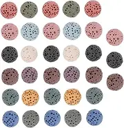 DINHEAROM 33pcs Lava Beads: Volcanic Stone Essential Oil Diffuser Beads 10mm - Round Aroma Stones for Car Office Home - Nature Fragrance Diffuser with No-Hole