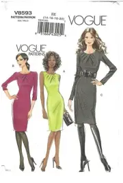 2009 Vogue Patterns V8593 sewing pattern Misses Petite Dress Size EE 14-20 uncut