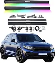 BJOHQ Electric Running Boards Compatible for VW Touareg 2019-2025 with Light, SUV, Off-Road & Pickup Trucks - Retractable Truck Steps & Nerf Bars
