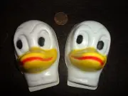 Vintage Celluloid Half Head Duck Face set of 2