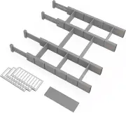Bamboo Drawer Dividers Inserts and Labels, Kitchen Adjustable Drawer Organizers