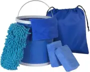 Boat Cleaning and Car Wash Kit,Portable Bucket,Washing Sponge, Storage Bag