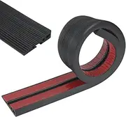 Threshold Ramp for Doorways, 90 x 7.5cm Self Adhesive Rubber Kerb Ramp with 4 Holes, Non Slip 1.5/2cm Height Door Step Strip for Wheelchair (Black, 1.5cm)