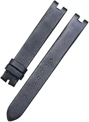 [BHUTMPJK] Watch Accessories 12mm 14mm Leather Black First Layer Leather Plain Grain Watch Strap Suitable Fit For Gucci