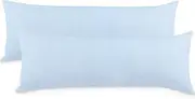 aqua-textil Classic Line Cushion Cover Set of 2 40 x 120 cm Aqua Blue Cotton Side Sleeper Pillow Cover Pillow Cover Pillow Case Pillow Case Bed Pillow Case Zip