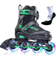 PAPAISON Adjustable Inline Skates for Kids and Adults with Full Light Up SMALL