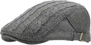 [Generic] Fashion Twist Knit Newsboy Hat for Women Men Retro England Style Beret Hat Casual Gatsby Cap Adjustable Cabbie Hats