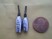 30 PCS. DROP SHOT/BOTTOM BOUNCER-TROLLING SINKER 3/8, 1/4, OZ. 15 EACH.