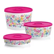 TUPPERWARE Wildflowers Stackable Serving bowl | Set of 3