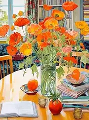 Poppies Panorama: Orange Elegance from Cross & Glory - Beautiful Jigsaw Puzzle with Vibrant Eco-Friendly Pieces, Satin Finish, and Challenging Design - 1000 Piece Puzzle for Adults