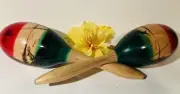 Maracas Set of 2 Wood Rumba Shakers 11.5'' XL Latin Hand Percussion NEW