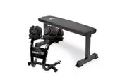 2x Powertrain 24kg Adjustable Dumbbells w/Stand and 10437 Adidas Bench