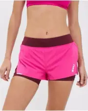 2XU Aero 2-in-1 4" Shorts PINK WOMENS SIZE SMALL REF WR6861b FSA/TRU
