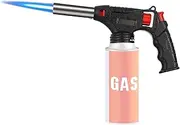 Kitchen Butane Blow Torch Adjustable Flame Culinary Blowtorch for Cooking Outdoors Camping Barbecue Solder Burner BBQ Lighter Fire Gun (without Gas)