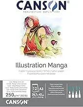Canson 250 GSM Illustration Manga Pad, Size A3 (12 Sheet)