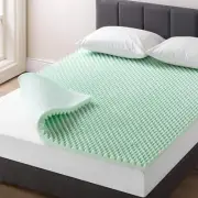 2 Inch Egg Crate Memory Foam Mattress Topper Aloe Vera Infusion Cooling Calming