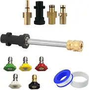 Quick Connect Conversion Kit for Pressure Washer with Jet Nozzles Fits Karcher Ozito Gerni Ryobi Bosch AQT