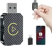 2 in 1 Mini Wireless CarPlay & Android Auto Adapter - CarPlay Adapter Converts Factory Wired CarPlay to Wireless Android Auto Car Adapter Plug and Play