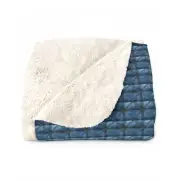 Quilted Denim Sherpa Fleece Blanket