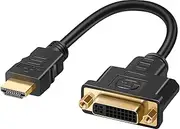 HDMI to DVI Video Adapter Cable, Saisn Bi-Directional DVI to HDMI Short Cord 1080P 4K HDMI Male to DVI-I (24+5) Female HD Converter Wire for HDTV, PC, Xbox, Blue-ray DVD, A/V Receivers