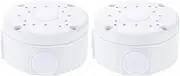 TEHAUX 2pcs Outdoor Waterproof Security Camera Junction Box, Plastic Cable Management Box for CCTV, Easy Installation, White